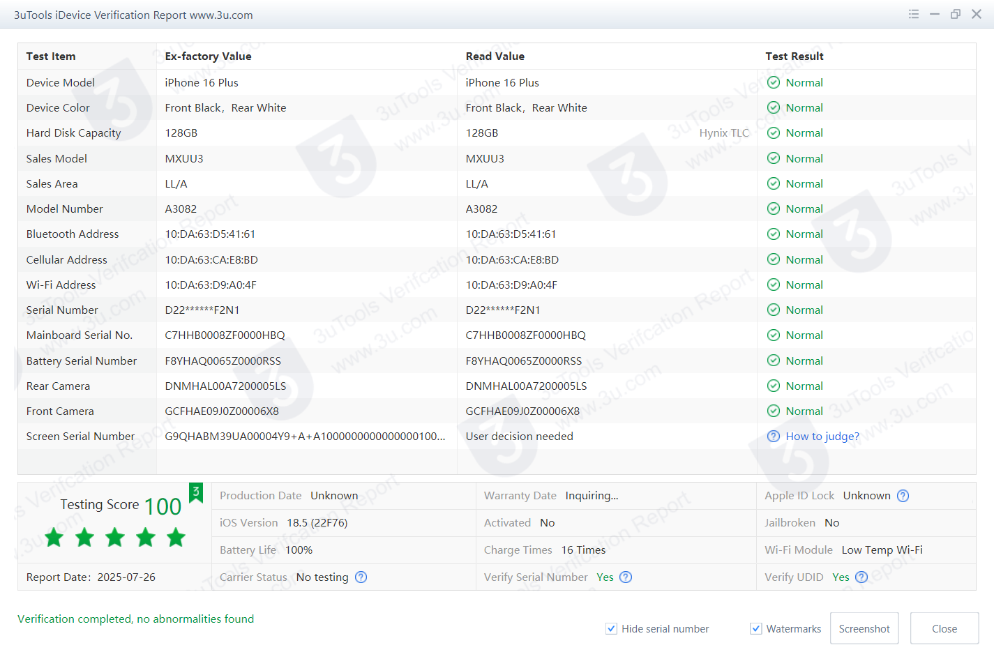 iPhone 16 Plus Full Replacement Parts Kit, White - Photo 4